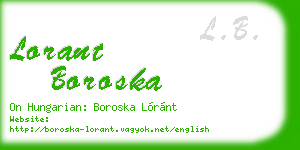 lorant boroska business card
