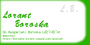 lorant boroska business card